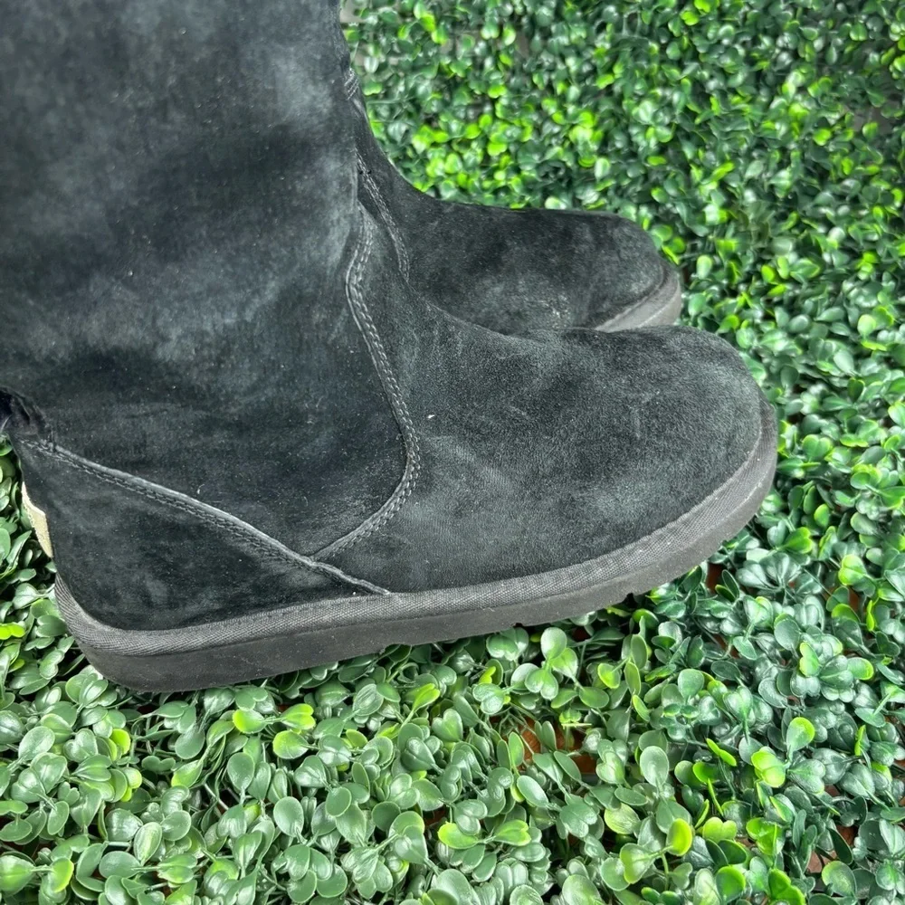 UGG KNIGHTSBRIDGE BLACK SUEDE TALL BOOTS SIZE 6 WOMAN
